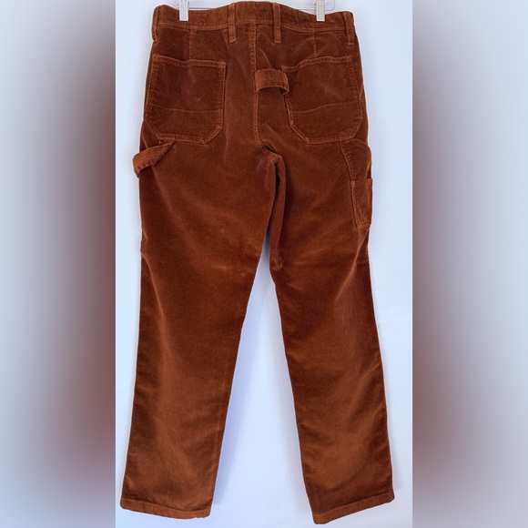 WALLACE & BARNES JCREW MENS RICH  BROWN CORDUROY CARPENTER PANTS 30x32 - Picture 5 of 9